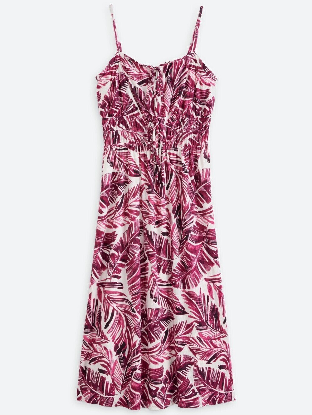 Gilli Women's Petite Sleeveless Midi Dress with Leaf Print, Adjustable Straps